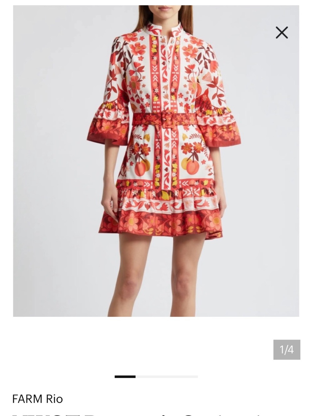 FARM Rio romantic Orchards off-white dress